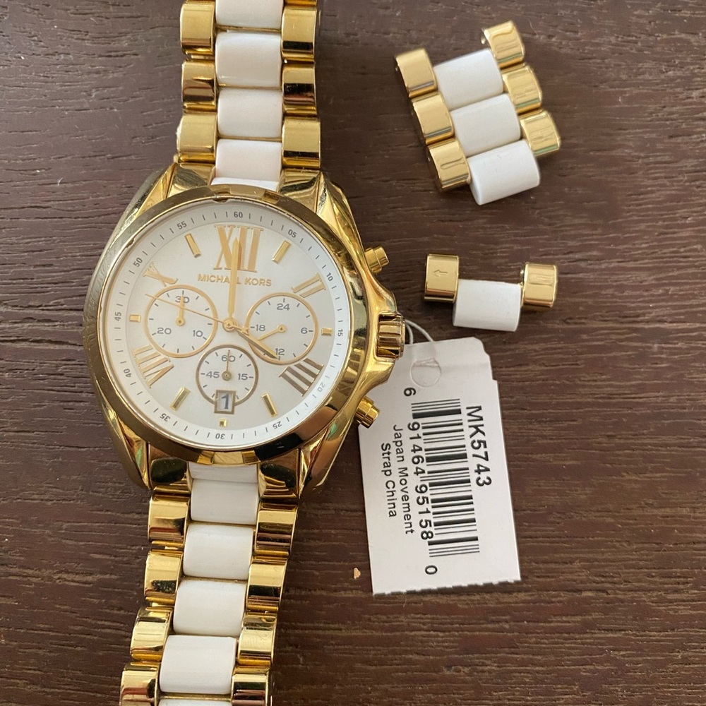 White and gold Michael Kors watch